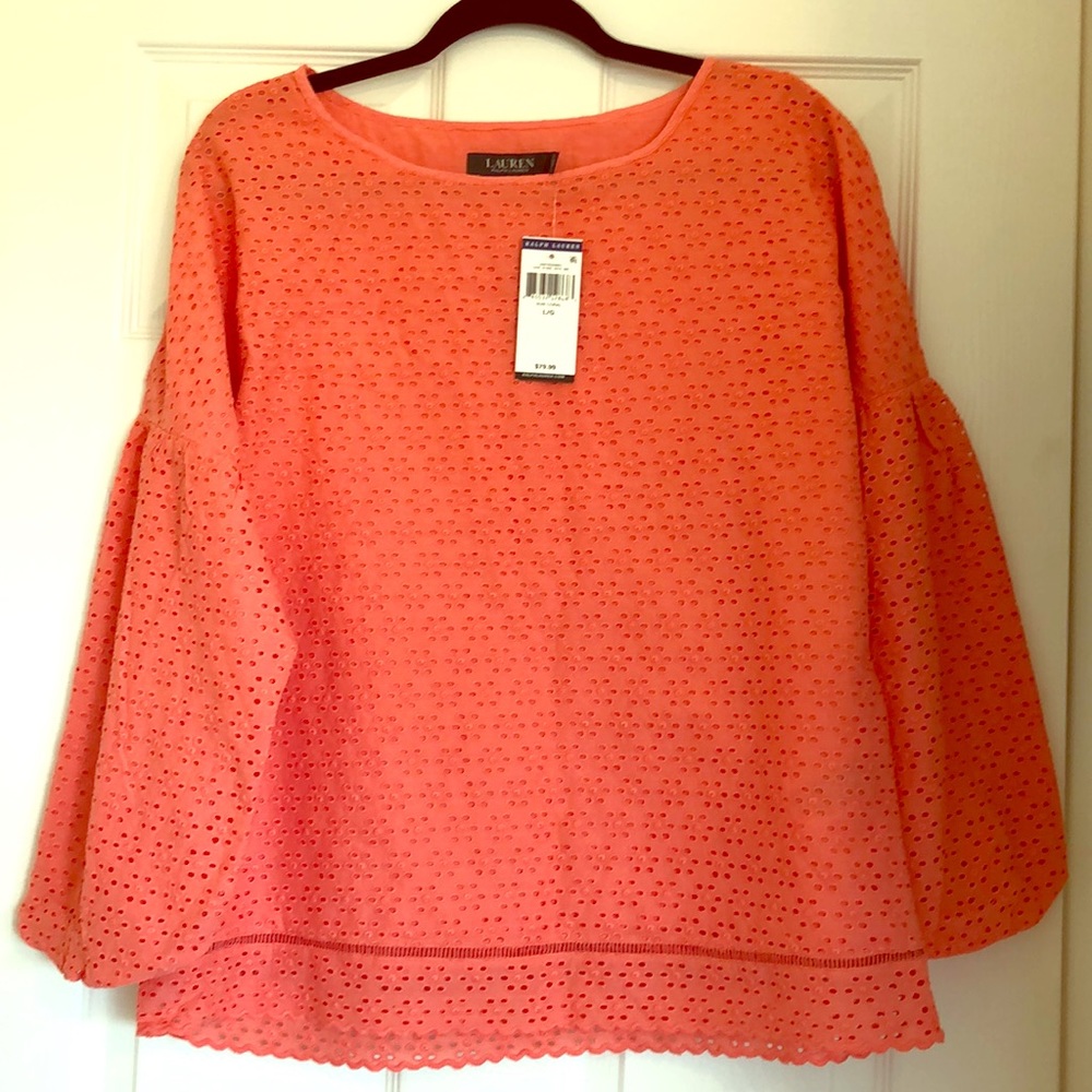 Ralph Lauren Pink/coral airy blouse. NEW!